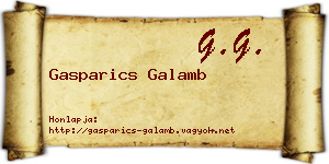 Gasparics Galamb névjegykártya